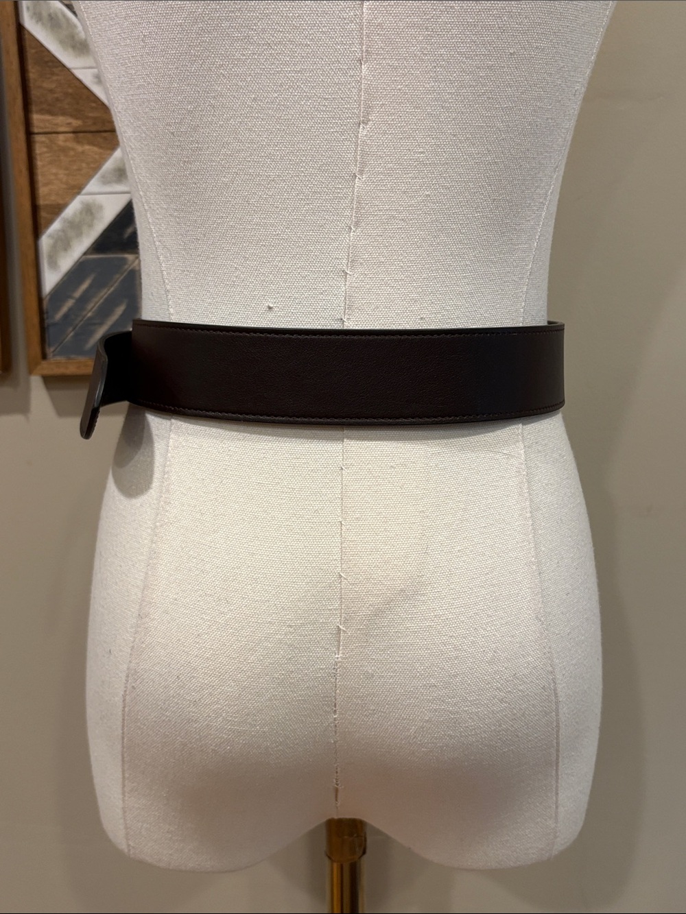 Ralph Lauren Collection Trench-Buckle Brown Leather Belt Made in Italy - Picture 4 of 13